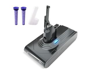 Batterie pour Dyson Aspirateurs V8 SV10,Batterie Li-ION Compatible avec Dyson V8,Absolute,Fluffy, Animal SV10 STANEW, Batterie de Remplacement pour Dyson avec 2 Filtres Li-ION 21.6v 4500mAh
