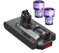 Batterie pour Dyson V11 V15, 8000mAh Accu à Clipser SV15 SV16 SV17 SV22 SV28 SV29 Absolute Animal Torque Drive Extra Outsize Detect Submarine avec 2 Filtres Lavables