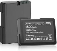 Batterie pour EN-EL14/EL14a, 1500mAh Batteries de Rechange pour D5600 D5100 D5200 D5300 D5500 D3100 D3200 D3300 D3400 D3500, Coolpix P7000 P7100 P7200 Appareils Photo (1 Paquets)