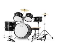 Batterie pour Enfants - VEVOR - Ensemble de batterie pour enfants débutants 5PCS 406 mm avec siège,Noir,avec toms basses