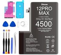 Batterie pour iPhone 12 Pro Max, 4500mAh Batterie de Remplacement Polymère Li-ION Haute Capacité COM avec iPhone 12 Pro Max, Batterie Interne pour iPh-One 12 Pro Max avec Kit d'Outils de Réparation