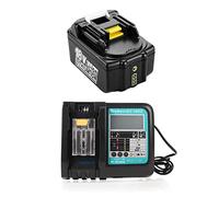 Batterie pour Makita BL1850B et chargeur 18V 5Ah de rechange pour chargeur DC18RC 3A compatible avec BL1850B BL1860B BL1830B pour tondeuse DLM431Z DLM380Z DUC353Z