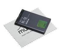 Batterie pour Nokia Original BL-5J pour Nokia 200, 201, 302, 5228, 5230, 5235, 5800, C3, Lumia 520, Lumia 525, N900, X1, X6 avec Chiffon mungoo