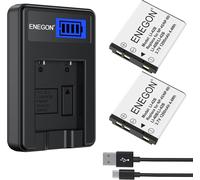 Batterie pour NP-45 NP-45A NP-45B NP-45S (1200mAh 2-Pack) et kit de Chargeur Compatible avec Fujifilm INSTAX Mini 90 Olympus Li-40B Li-42B Nikon EN-EL10 Fuji FinePix J10 J15 J100 J110w