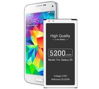 Batterie pour Samsung Galaxy S5, 5200mAh Batterie de Remplacement Haute capacité pour Samsung Galaxy S5/ S5 Neo SM-G900F EB-BG900BBE, EB-BG903BBE Batterie de téléphone Portable