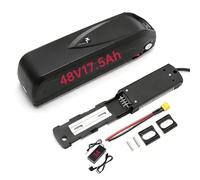Batterie pour vélo électrique 36 V/48 V 13 Ah/15 Ah/17,5 Ah/18 Ah, Batterie Lithium-ION pour vélo électrique avec Socle de Chargeur pour Moteur 36 V/48 V 250 W 350 W 500 W 750 W 1 000 W (48V 17.5AH)