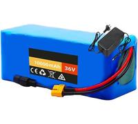 Batterie Pour Vélo Électrique 36V 10Ah, Batterie Lithium Étanche En PVC 36V 10AH Avec BMS Intégré Et Chargeur 42V Pour Moteurs 36V 800W 750W 500W 350W 250W 36V 10Ah,XT60+DC