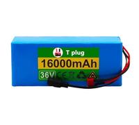 Batterie pour Vélo Électrique 36V 16Ah Pack Batterie 10S4P Batterie pour Vélo Scooter Électrique avec Protection BMS Et Chargeur pour Scooters 200W 600W Moteur Vélo Électrique T Plug,36V 16Ah