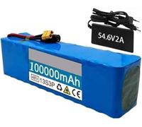 Batterie pour Vélo Électrique 48V 100Ah, Batterie Rechargeable avec BMS Et Chargeur 54,6V 2A pour Vélos Et Scooters Électriques 54,6V. 48V 100Ah,XT60