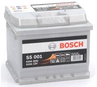 Batterie pour Voiture BOSCH S5 52 Ah Ampère 520 Fr 12 Volt Argent S5 010