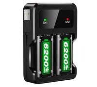 Batterie pour Xbox One/Xbox Series X/S, 2 x 6200mWh Battery 28 Heures de Temps de Jeu Rechargeable Batteries pour X-Box Series X|S/X-Box One/S|X/Elite Manette