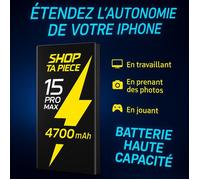 Batterie Premium iPhone 15 Pro Max Haute Capacite 4770 mAh Puce TI Interne Shop Ta Piece
