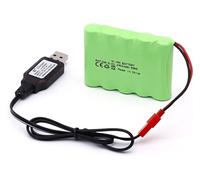 Batterie RC 6 V 2 400 mAh, batterie rechargeable Ni-MH AA, avec prise JST, pour voiture RC, bateau RC, réservoir RC, outils électriques Dimensions 52