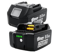 Batterie Rechange pour Batterie Makita 18V : 2 Batteries Rechange Li-ION 8,0Ah/8000mAh capacité Compatible avec BL1860B BL1860 BL1840 BL1830 BL1815 BL1835 BL1850B BL1850 avec Batterie LED Outils