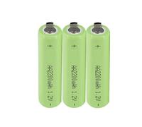 Batterie Rechargeable 1,2 V AA 2200 mah Coque Verte avec languettes de soudage Compatible avec Rasoir électrique Philips, Compatible avec Brosse à Dents Braun(3PCS)