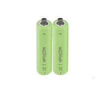 Batterie Rechargeable 1,2 V AA 2200 mah Coque Verte avec languettes de soudage Compatible avec Rasoir électrique Philips, Compatible avec Brosse à Dents Braun(2PCS)