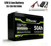 Batterie Rechargeable 12V 20-50Ah, batterie au Lithium 3S4P 5P 6P 7P pour pulvérisateur, haut-parleur Portable, Camping en plein air, voitures jouets Chargeur 12,6 V uniquement