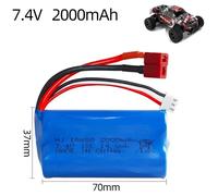 Batterie rechargeable 18650 7,4 V 2000 mAh, adaptée aux voitures télécommandées, bateaux, véhicules tout-terrain, voitures à grande vitesse, batteries à décharge rapide 1 Battery
