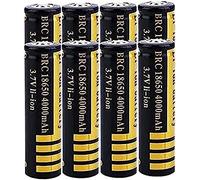 Batterie Rechargeable 3.7 Lithium-ION, 4000mah, Bouton Supérieur, pour Lampe De Poche LED, Torche, Lampe Frontale, Sonnettes,Paquet De 8