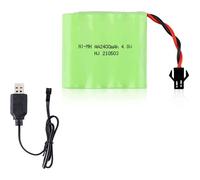 Batterie rechargeable 4.8V Ni-Mh - YUNIQUE FRANCE - 2400 mAh - Charge rapide - Câble USB inclus