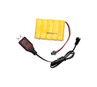 Batterie Rechargeable 6V 700mAh AA Ni-CD Pour Modélisme et Jouets RC, WLtoys K989, Tello DJI Inclus Câble USB, Jaune 71 x 51 x 14 - 81 gr