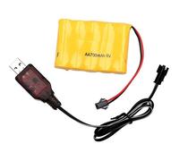 Batterie Rechargeable 6V - YUNIQUE FRANCE - 700mAh - Compacte - Câble USB - Connecteur SM 2P