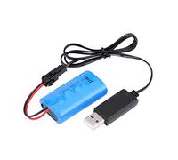 Batterie Rechargeable 7,4V 500mAh, Longue Durée de Vie, Batterie Lithium-ION Polymère avec Câble USB, Conçue pour Voitures RC Militaires, WPL Crawler, Utilisation Familiale et Extérieure