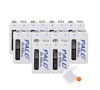 batterie rechargeable 9V USB, 650mAh, 1800 cycles de charge, 10 pièces batterie 9V