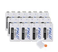 batterie rechargeable 9V USB, 650mAh, 1800 cycles de charge, 12 pièces batterie 9V