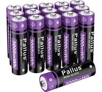 Batterie rechargeable AA 3000mWh Li-Ion, décharge maximale 2000mA, recommandations de stockage en toute sécurité, 16 pièces de batterie, 15V