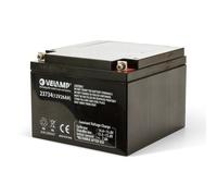 Velamp 23734 Batterie rechargeable au plomb, connexions Faston, 12V 26Ah. Idéal pour les lumières de secours, les systèmes de vidéosurveillance, les alimentations sans coupure, les loisirs, Noir