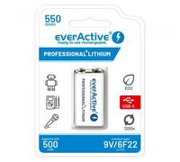 Batterie rechargeable everActive 6F22/9V Li-ion 550 mAh avec USB TYPE C