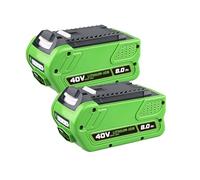 Batterie rechargeable for outils électriques, batterie de remplacement 40V 6Ah 8Ah, compatible avec Greenworks 29472, 29462, 29252, 20202 et 22262(2pcs 8.0Ah)