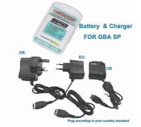 Batterie rechargeable Gameboy Advance SP 850 mAh + chargeur compatible avec Nintendo Game Boy GBA
