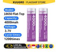 Batterie rechargeable Kuugro Ku-4000 haute capacité 18650, 4000mAh, 3.7V, 12A, pour lampes de poche 16pcs 18650