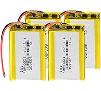 Batterie Rechargeable Li-Polymère 3 7V 603450 Batterie Lithium Polymère 1200mAh pour MP3 MP4 DVD LED Light PSP,4 Pièces