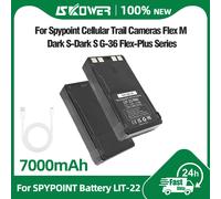 Batterie rechargeable LIT-22 de 7000 mAh pour les caméras de chasse cellulaires Spypoint Flex M Dark S-Dark S G-36 Flex-Plus Series 4 Batteries