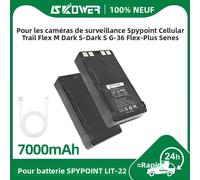 Batterie rechargeable LIT-22 de 7000 mAh pour les caméras de surveillance cellulaires Spypoint Flex M Dark S-Dark S G-36 Flex-Plus Series 4 Batteries