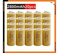 Batterie rechargeable ni-cd 2800mAh pour outils électriques Makita Bosch Hitachi et DeWalt, batterie de tournevis, 1.2V, haute qualité 2PCS