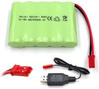 Batterie rechargeable Ni-MH AA-6 V-2 400 mAh-Avec câble de charge (fiche JST)