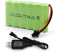 Batterie rechargeable Ni-MH AA 7,2 V 2400 mAh avec câble de charge (fiche SM)