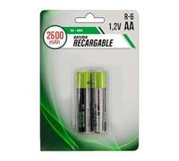 Batterie Rechargeable Ni-MH AA Haute Performance, avec Une capacité de 2600 mAh. Présentation de 2 unités, idéale pour Les appareils nécessitant Une Alimentation fiable et Durable.