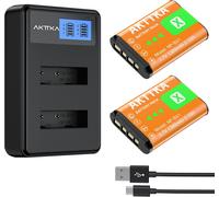 Batterie Rechargeable pour Appareil Photo NP-BX1 1380mAh (Lot de 2) et Chargeur Double avec Entrée Type-C et Écran LCD-Compatible avec Sony ZV-1,DSC-HX80,HX90V,HX95,RX1,RX100,FDR-X3000
