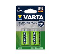 Batterie Rechargeable Varta NiMH C 1.2V 3000mAh 2pcs - Dimensions 50x26mm - Poids 62g - Référence Varta 56714-101-402 - Conditionnement Blister