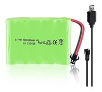 Batterie rechargeable - YUNIQUE FRANCE - 6V Ni-Mh - 2400 mAh - Câble de charge USB - Compatible RC