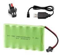 Batterie rechargeable - YUNIQUE FRANCE - 7.2V 2400mAh - Ni-MH - Câble USB inclus - Mixte