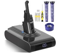 Batterie Remplacement Li-ION 8000 mAh pour Dyson V8, écran LCD, Compatible avec V8 Animal/Absolute/Motorhead/Fluffy/SV10