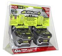 Ryobi - Batterie Haute capacité One+ Lithium-ION 4,0 Ah de 18 Volts (Paquet de 2)