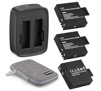 Batterie S1050 (lot de 3) avec chargeur pour AKASO V50Elite, Goxtreme Blackhawk+/Blackhawk/Stage, ThiEYE T5/T5e/T5 Edge/T5 pro/E7, Andoer AN7000, Rollei 530/630, TecTec XPRO4+