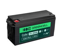 Batterie sans entretien Green Cell Cube AGM VRLA IP54 12V 250Ah pour camping-cars, photovoltaïques, panneaux solaires et bateaux